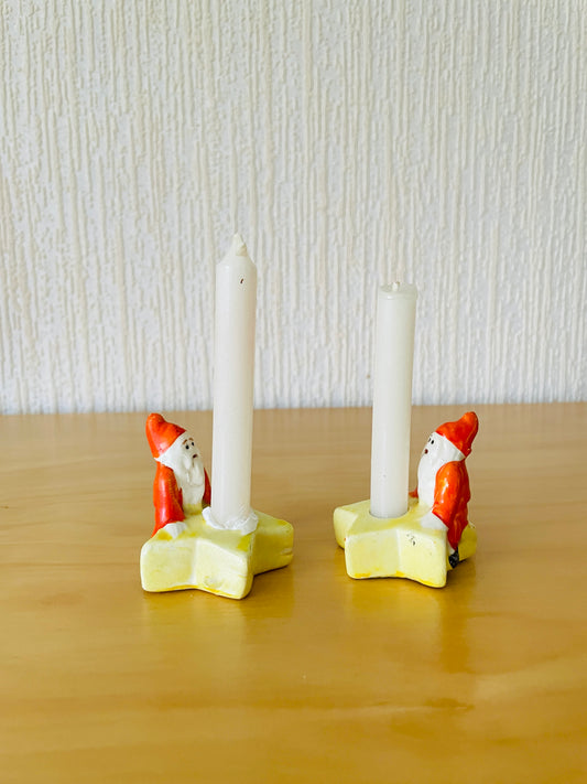 北欧のクリスマス/キャンドルスタンド/お星様にまたがっているサンタさん