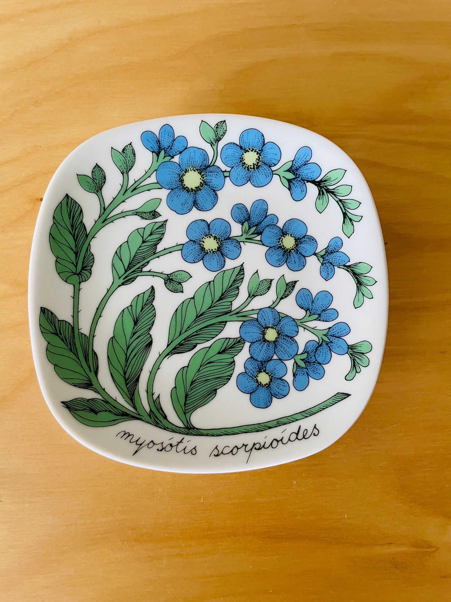 アラビアボタニカルシリーズウオールプレートワスレナグサ