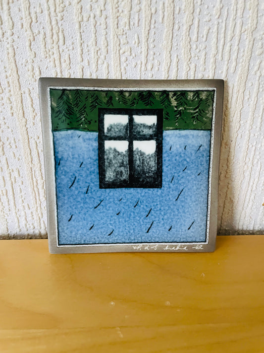 Arabia/アラビア/Atlje/アトリエ/Helja Liukko-Sundström/ヘルヤ リウッコ-スンストローム/陶板/心の窓からの景色