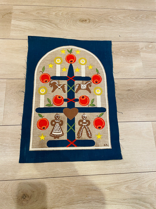 北欧のクリスマス/タペストリー/Papperkakor gubbe & gumma/キャンドルスタンドとペッパーコーカ