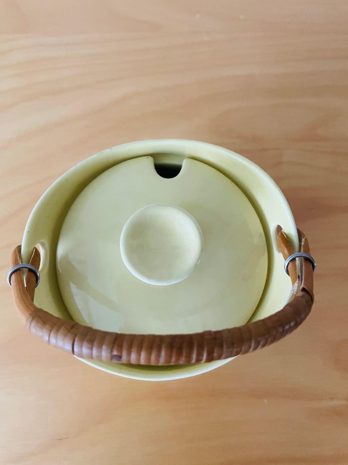 Arabia/アラビア/Teema/テイーマ/Kirta/キルタ/シュガーポット/籐ハンドル蓋付き