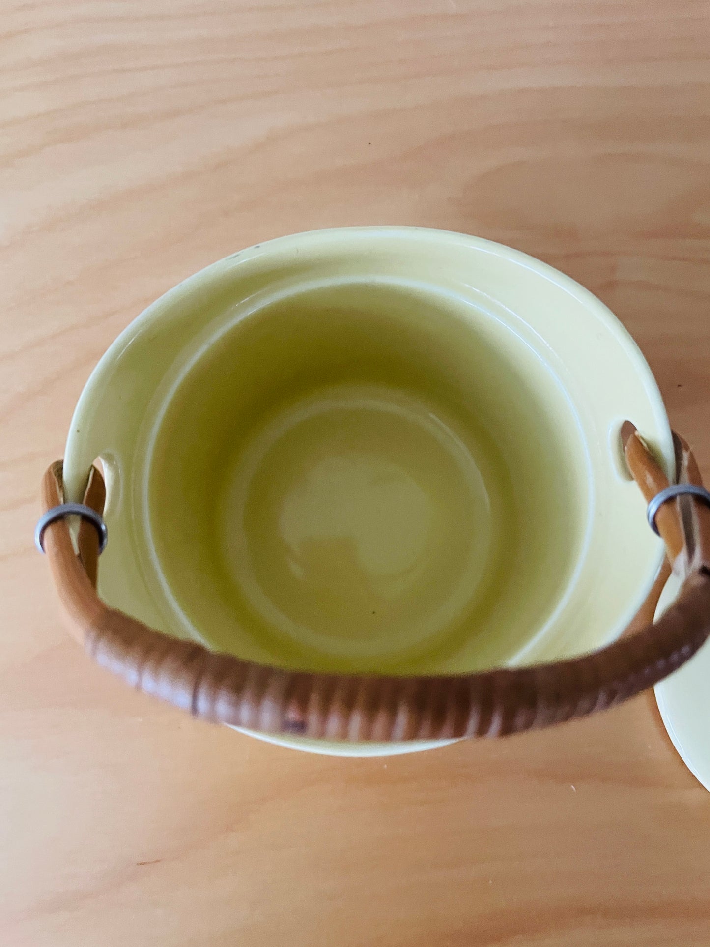 Arabia/アラビア/Teema/テイーマ/Kirta/キルタ/シュガーポット/籐ハンドル蓋付き