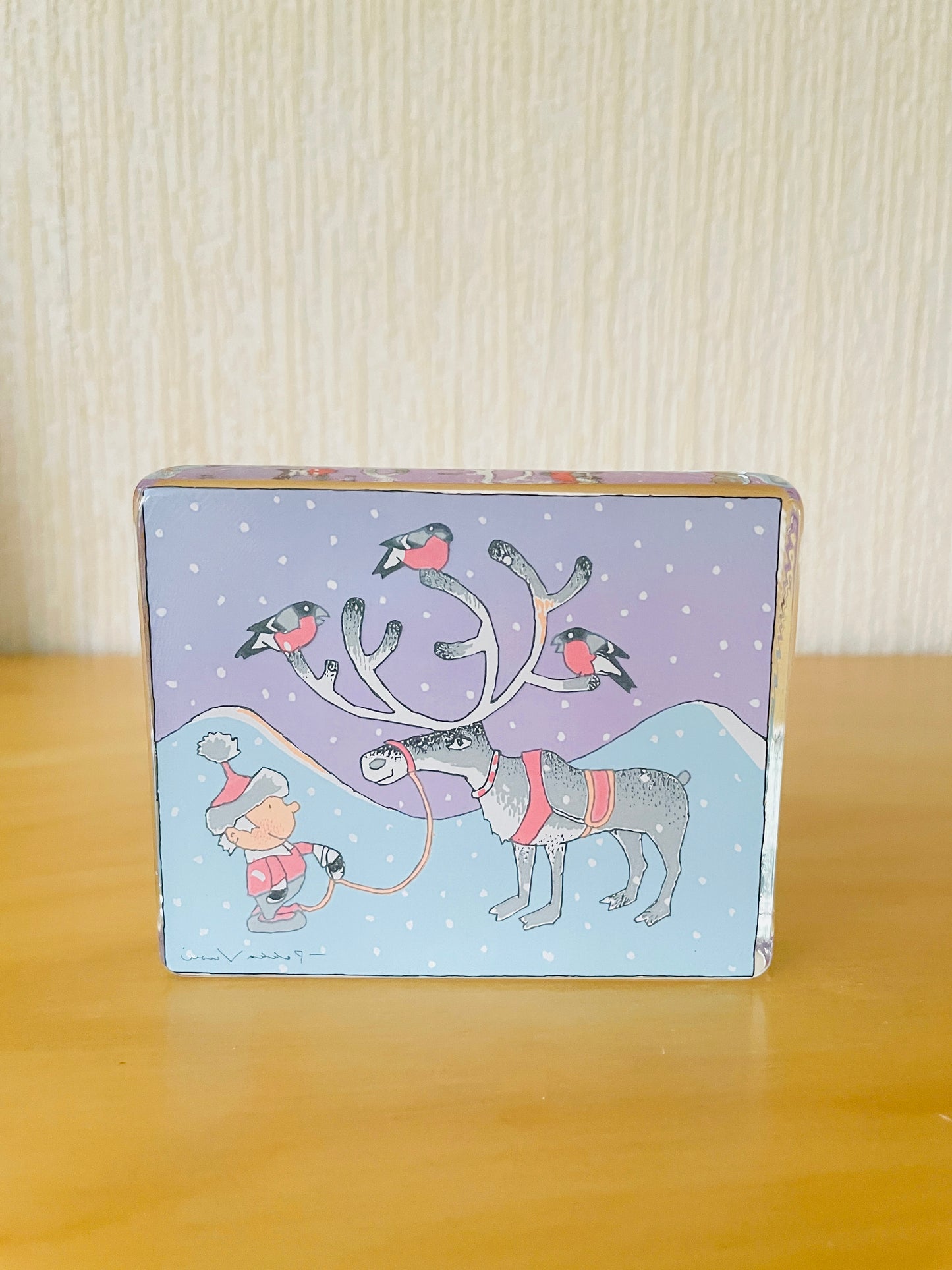 iittala/イッタラ/Pekka Vuori/ペッカ.ヴオーリ/トナカイと小鳥と少年/ガラスのオブジェ