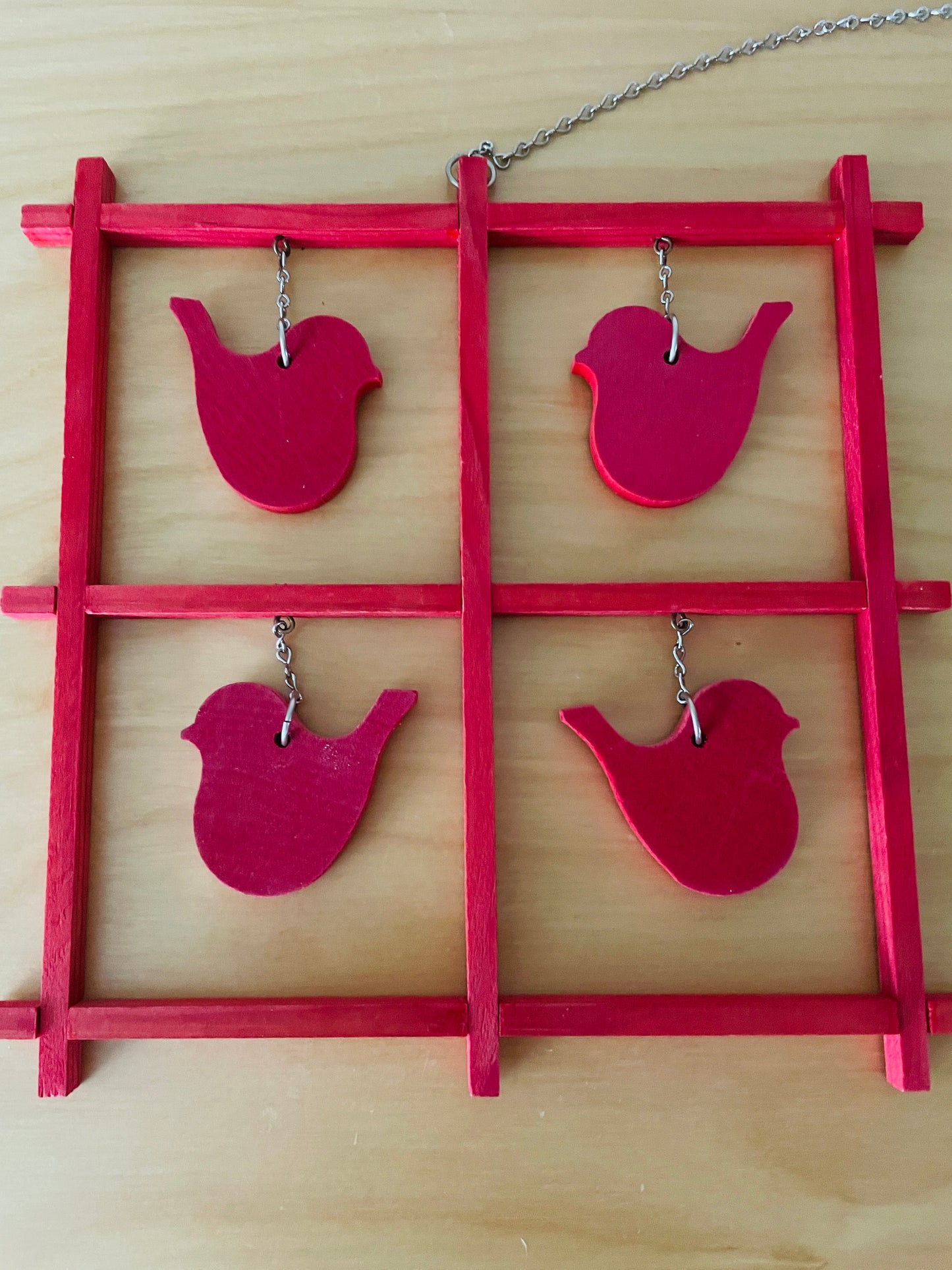 Aarikka/アーリッカ/小鳥さんの窓飾りオーナメント/レッド