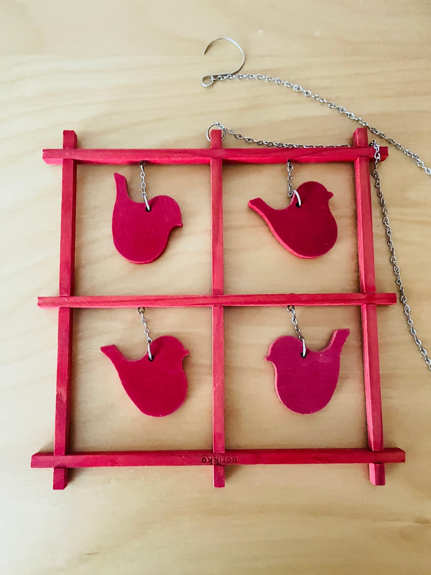 Aarikka/アーリッカ/小鳥さんの窓飾りオーナメント/レッド