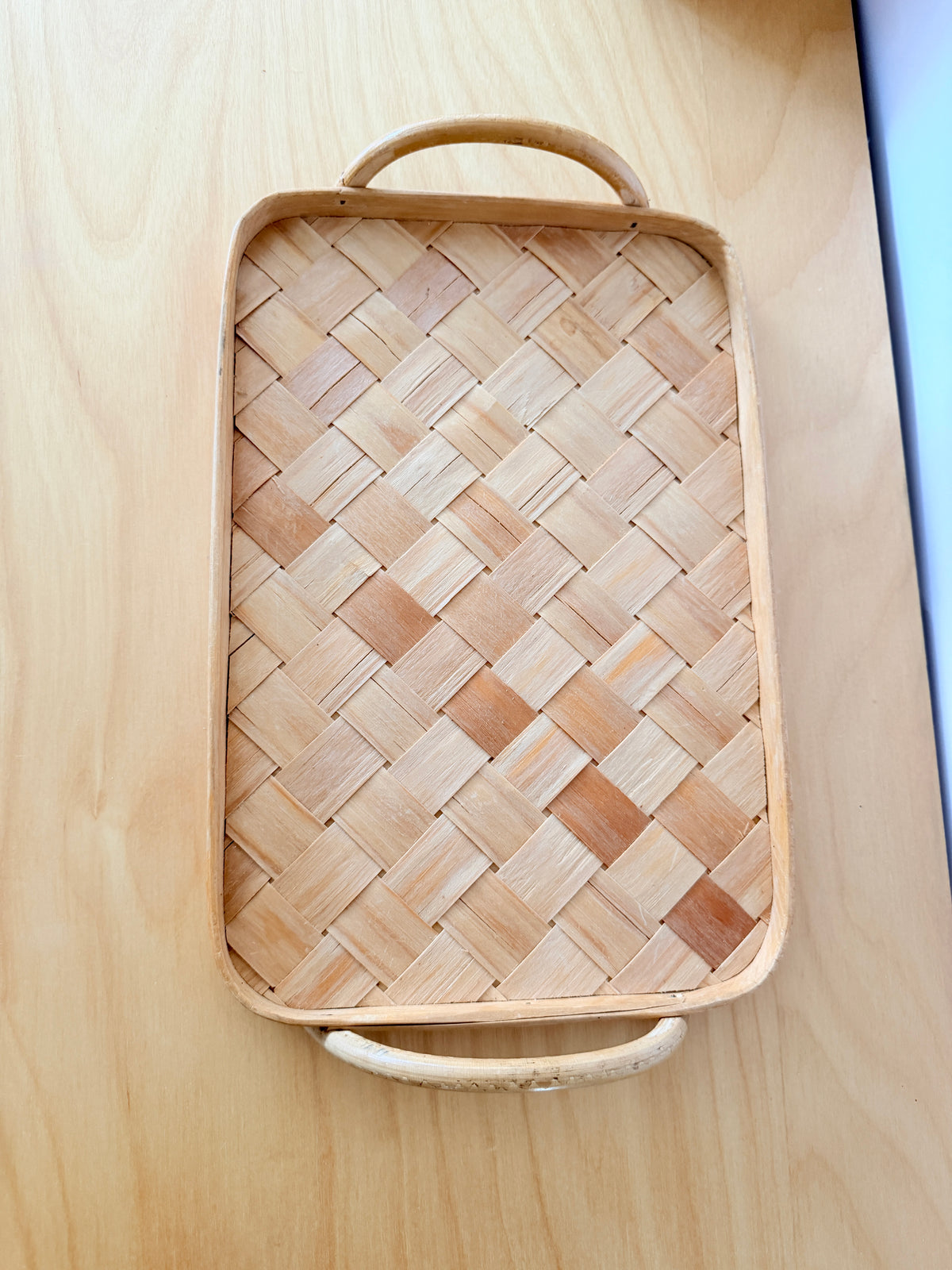 北欧伝統手工芸/Spånbricka/スポンブリッカ/Våmhus/ボームフース/両ハンドル付きトレイ