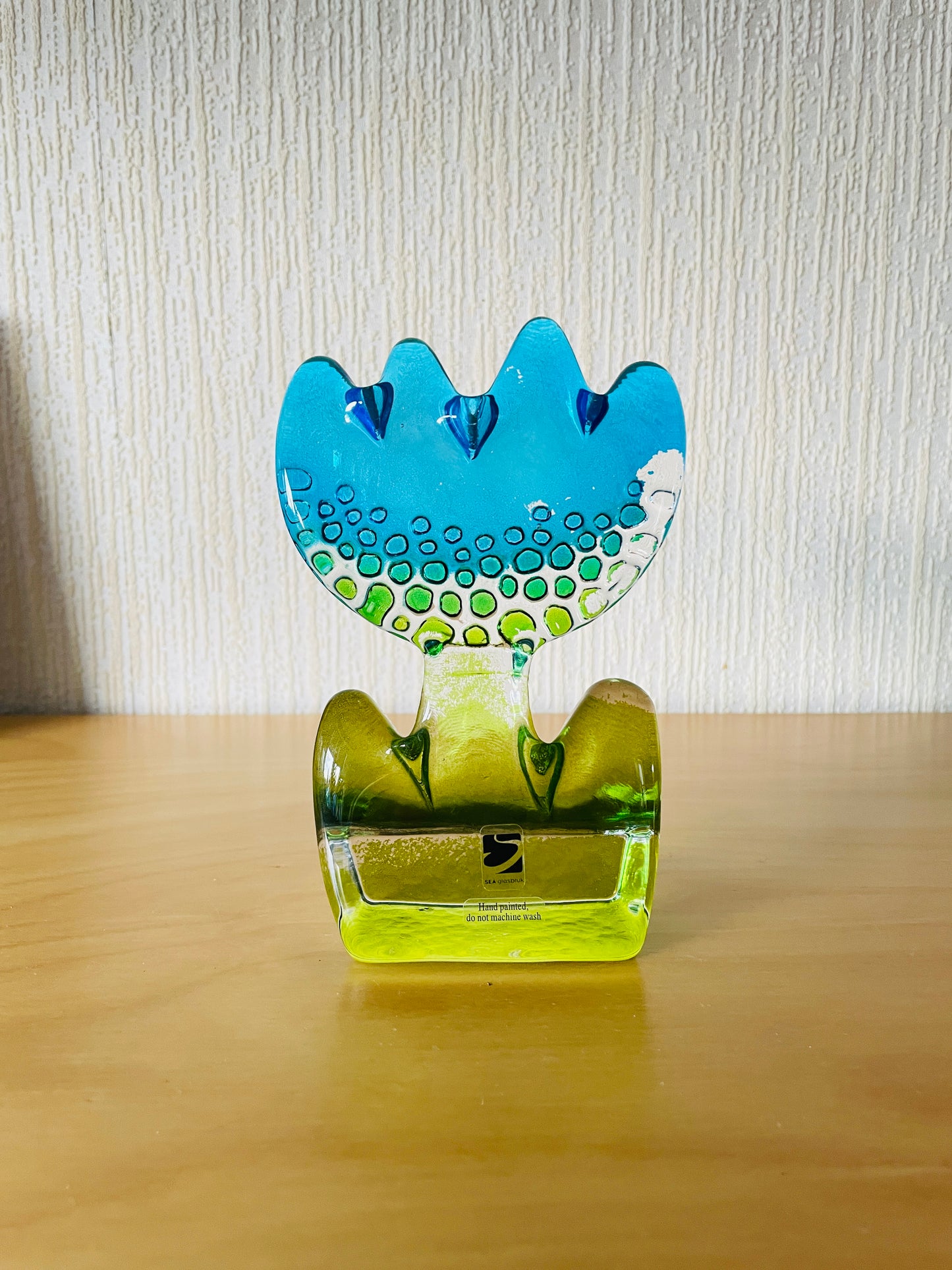 Sea Glas/シーアガラス工房/ガラスのオブジェ/チューリップ/ブルー