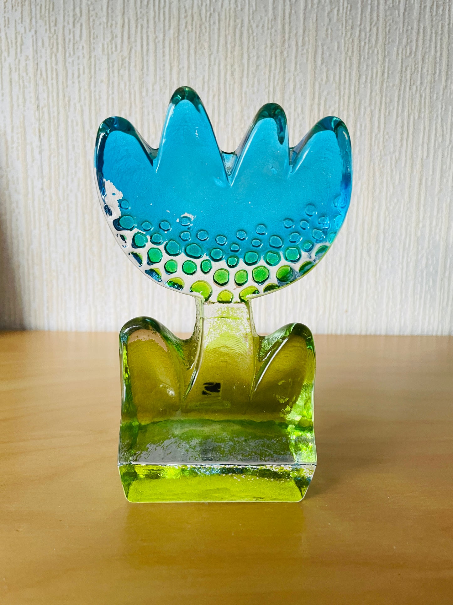 Sea Glas/シーアガラス工房/ガラスのオブジェ/チューリップ/ブルー