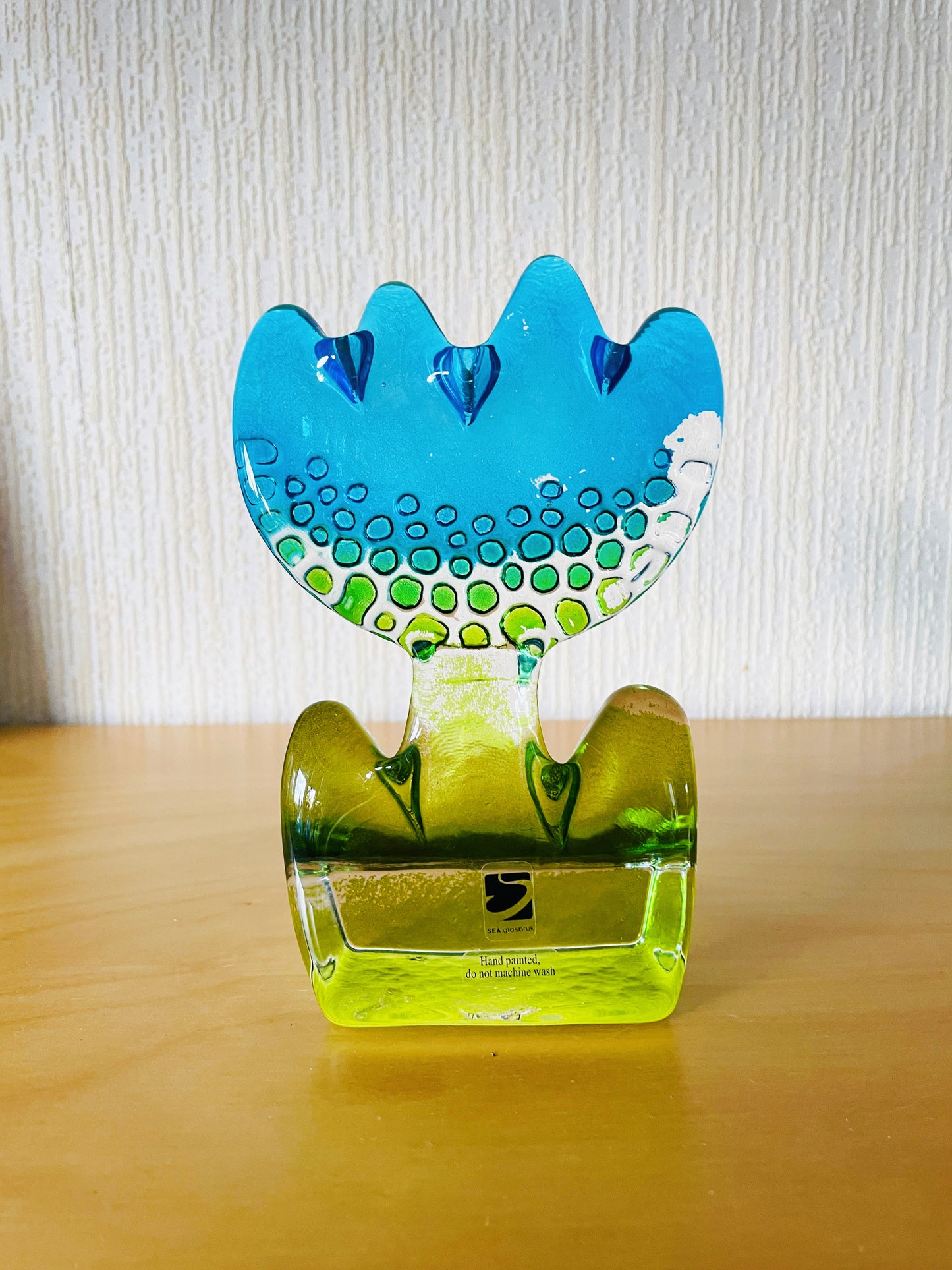Sea Glas/シーアガラス工房/ガラスのオブジェ/チューリップ/ブルー