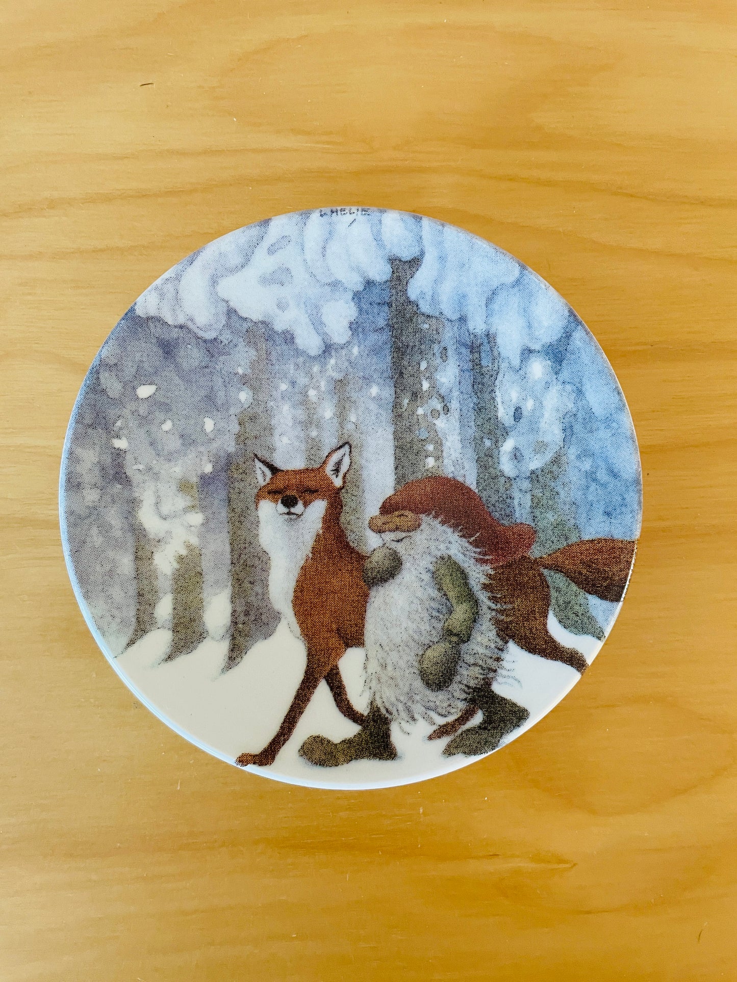 Arabia/アラビア/Jul Tallrik/クリスマス/壁掛けミニプレート/トムテとキツネ