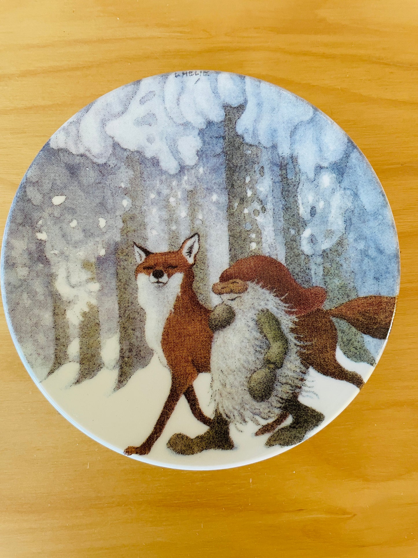 Arabia/アラビア/Jul Tallrik/クリスマス/壁掛けミニプレート/トムテとキツネ