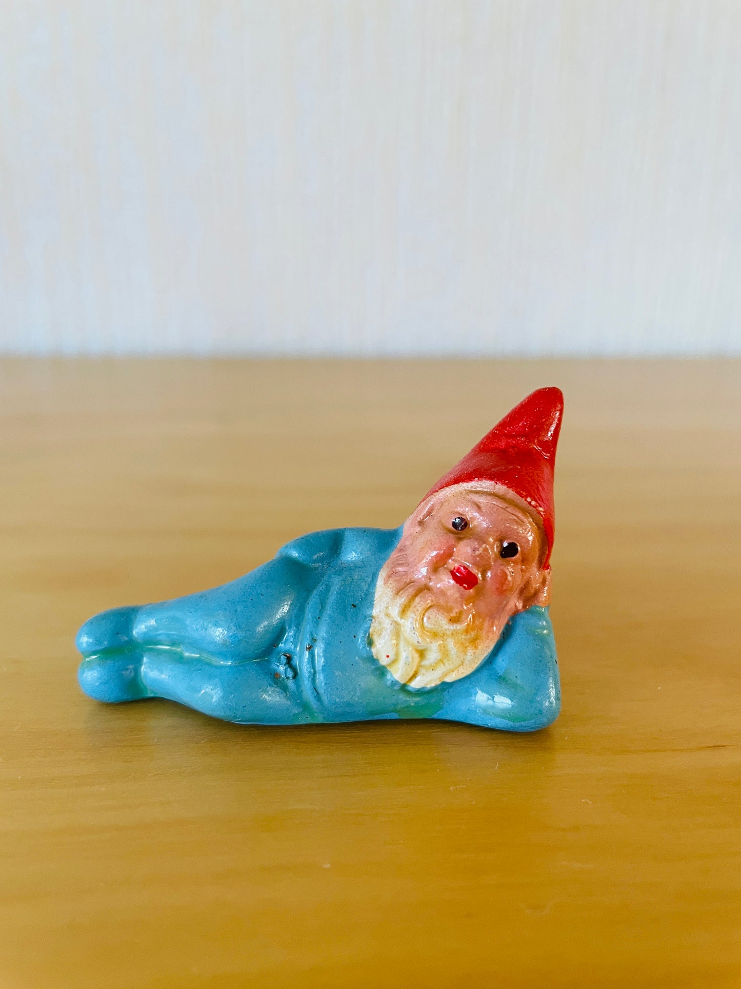 北欧のクリスマス/ヴィンテージ/寝そべりサンタさん/ブルー