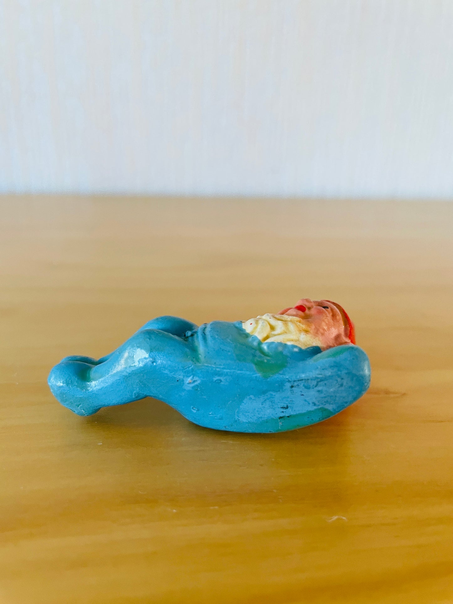 北欧のクリスマス/ヴィンテージ/寝そべりサンタさん/ブルー