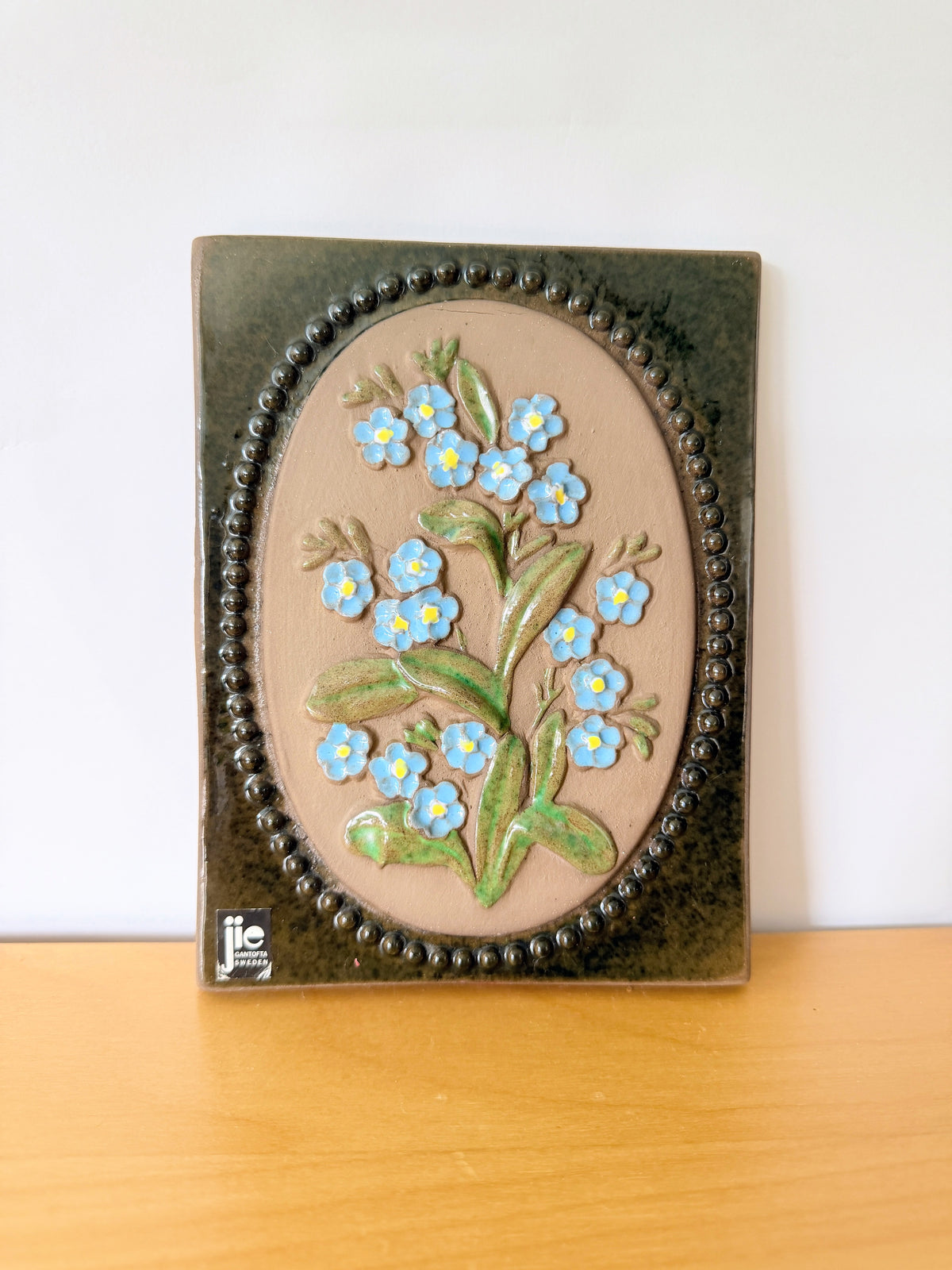 Jie Gantofta Ceramic Plaques / Forget-Me-Nots and Trientalis / Set of 2