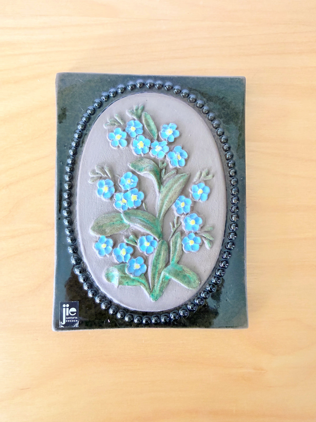 Jie Gantofta Ceramic Plaques / Forget-Me-Nots and Trientalis / Set of 2