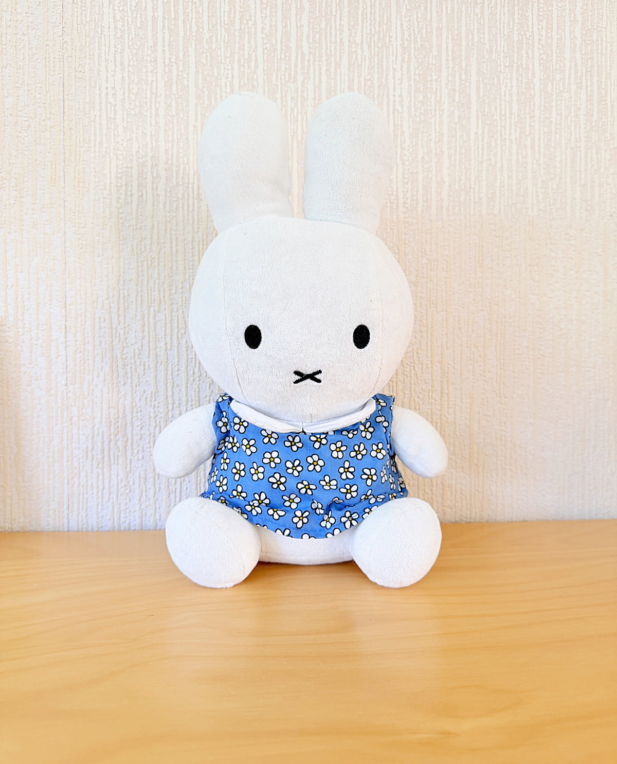 Miffy/ミフイー/ヴィンテージ/ぬいぐるみ/ブルーのお花柄ワンピ