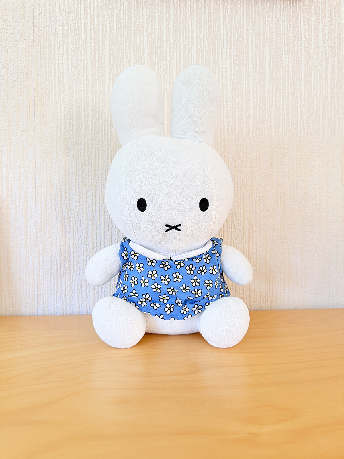 Miffy/ミフイー/ヴィンテージ/ぬいぐるみ/ブルーのお花柄ワンピ