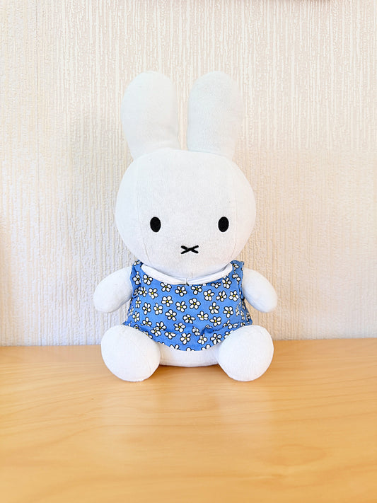 Miffy/ミフイー/ヴィンテージ/ぬいぐるみ/ブルーのお花柄ワンピ