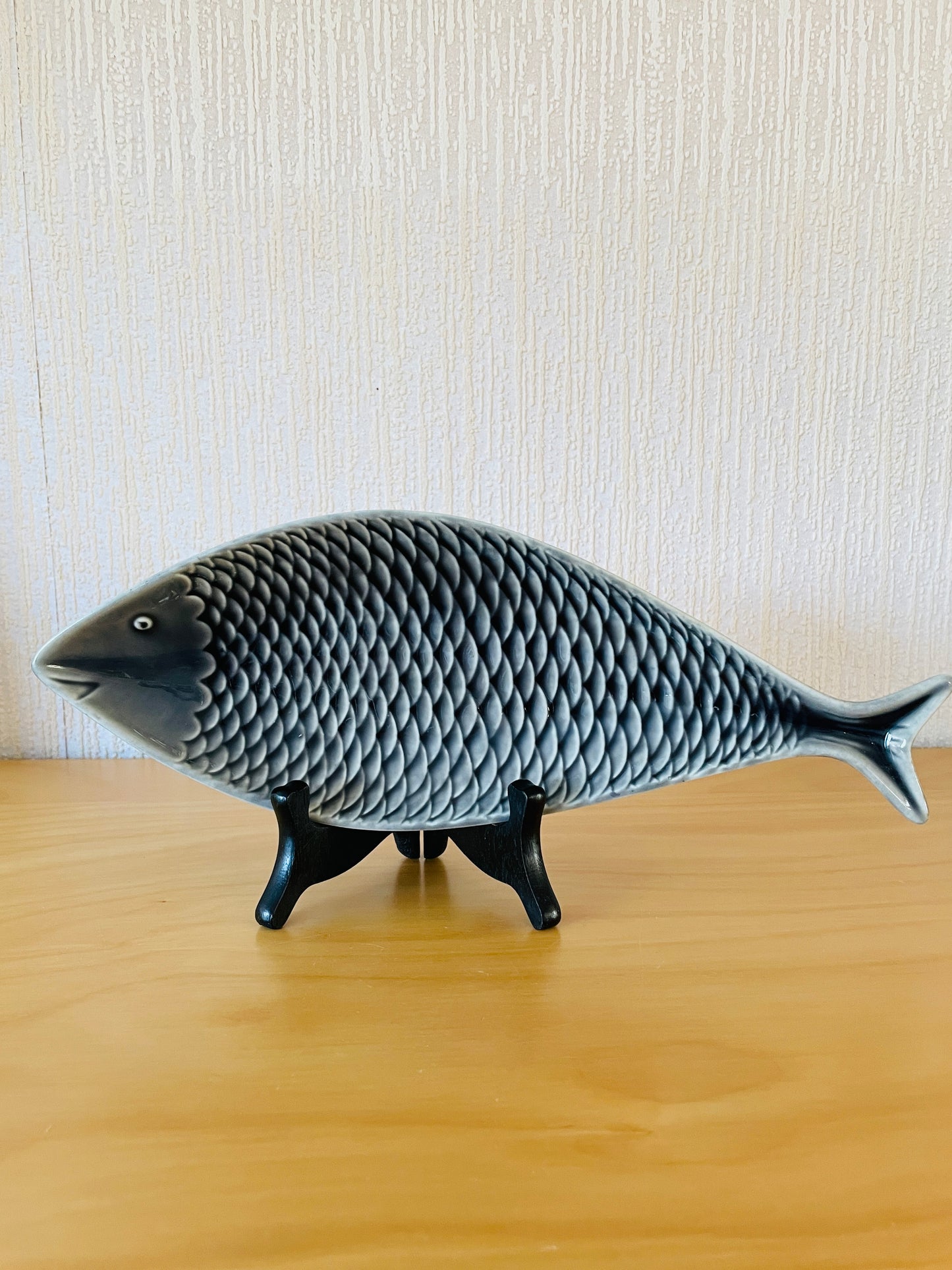 Gustavsberg/グスタフスベリ/Stig Lindberg/スティグリンドベリ/Fladen/フイッシュプレート/グレー/30cm