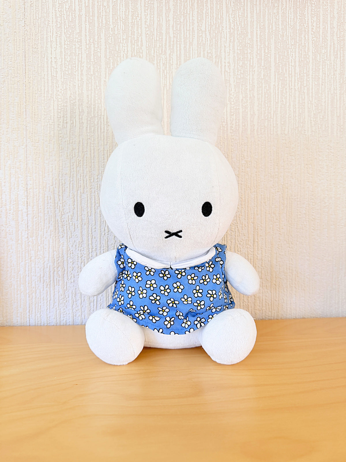 Miffy/ミフイー/ヴィンテージ/ぬいぐるみ/ブルーのお花柄ワンピ