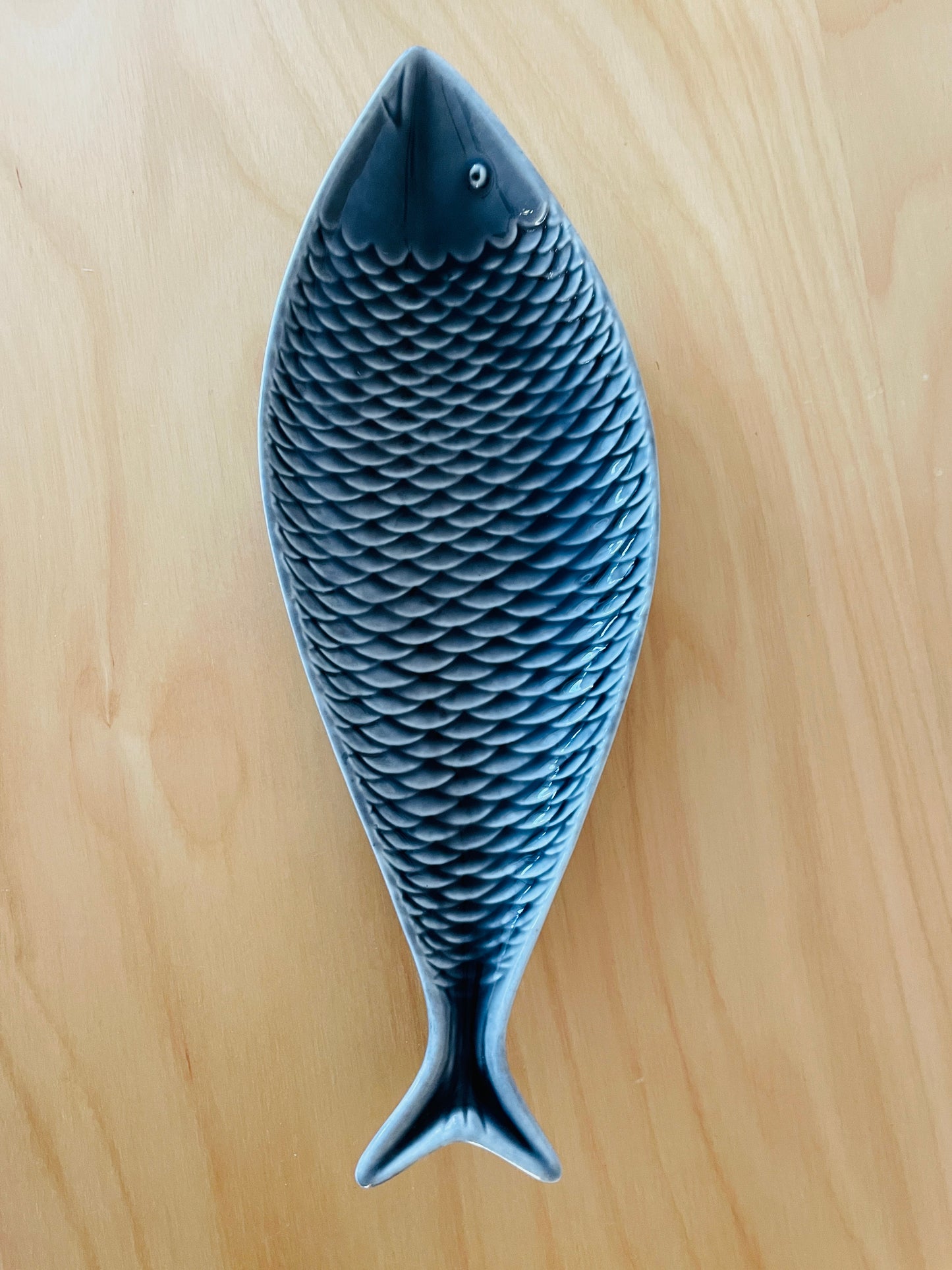 Gustavsberg/グスタフスベリ/Stig Lindberg/スティグリンドベリ/Fladen/フイッシュプレート/グレー/30cm