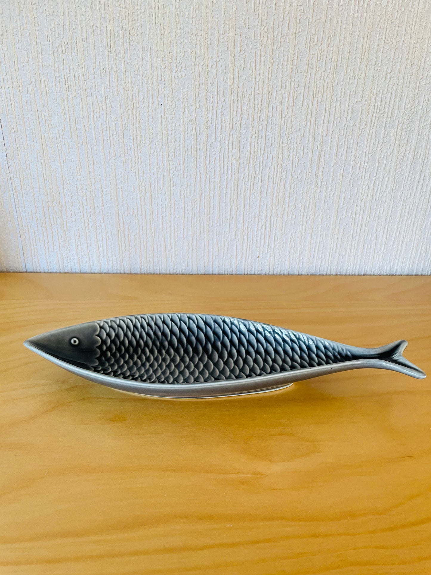 Gustavsberg/グスタフスベリ/Stig Lindberg/スティグリンドベリ/Fladen/フイッシュプレート/グレー/30cm