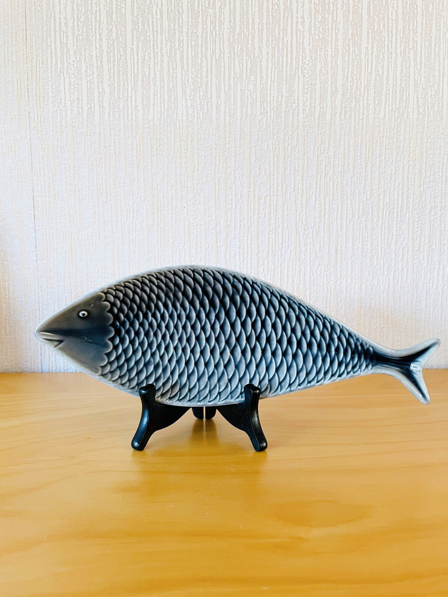 Gustavsberg/グスタフスベリ/Stig Lindberg/スティグリンドベリ/Fladen/フイッシュプレート/グレー/30cm