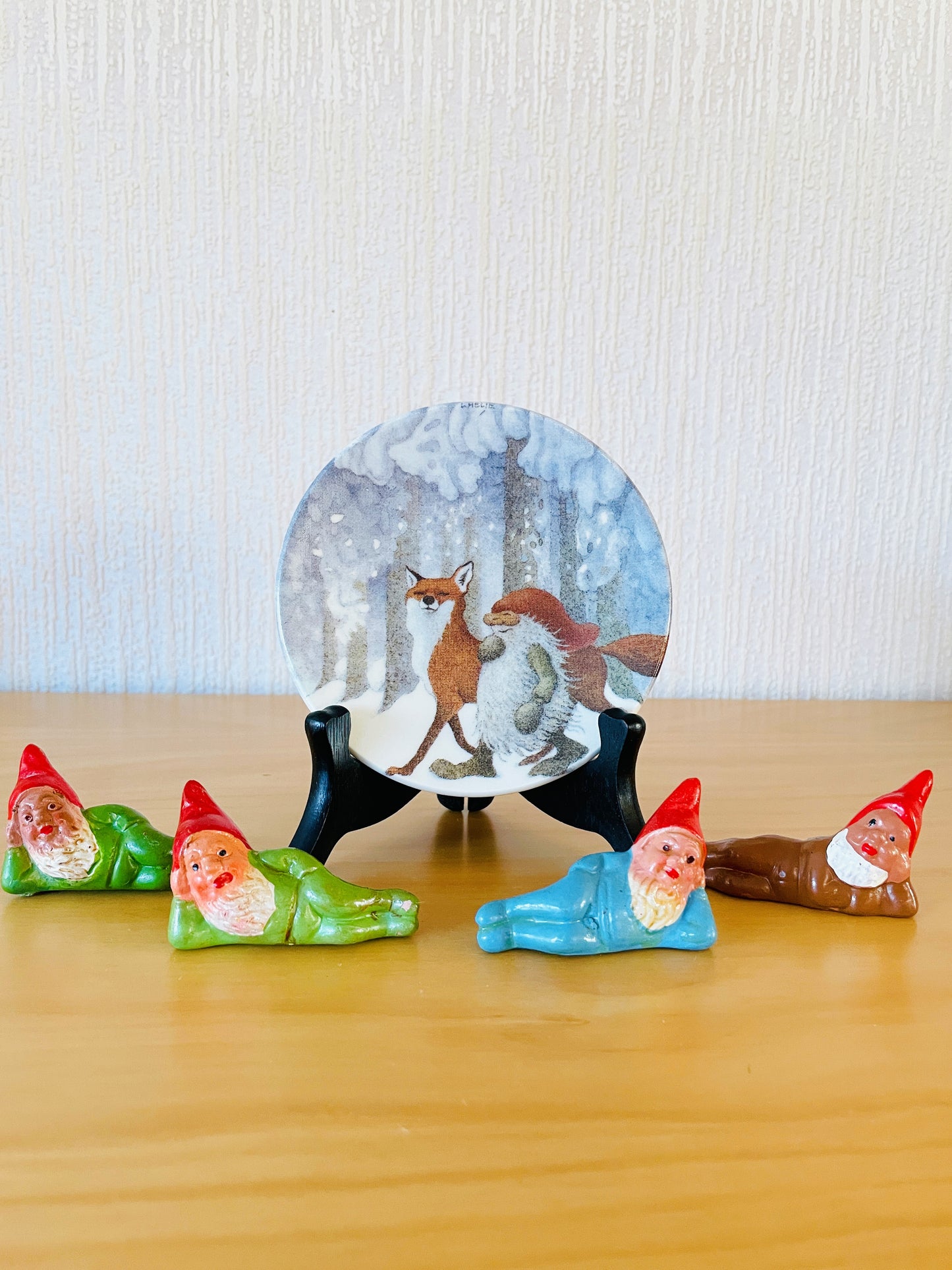 北欧のクリスマス/ヴィンテージ/寝そべりサンタさん/ブルー