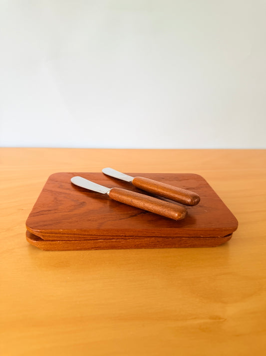 Teak / Smörgås sett / Sandwich & Butter Knife Set / Karl Holmberg / Set of 2