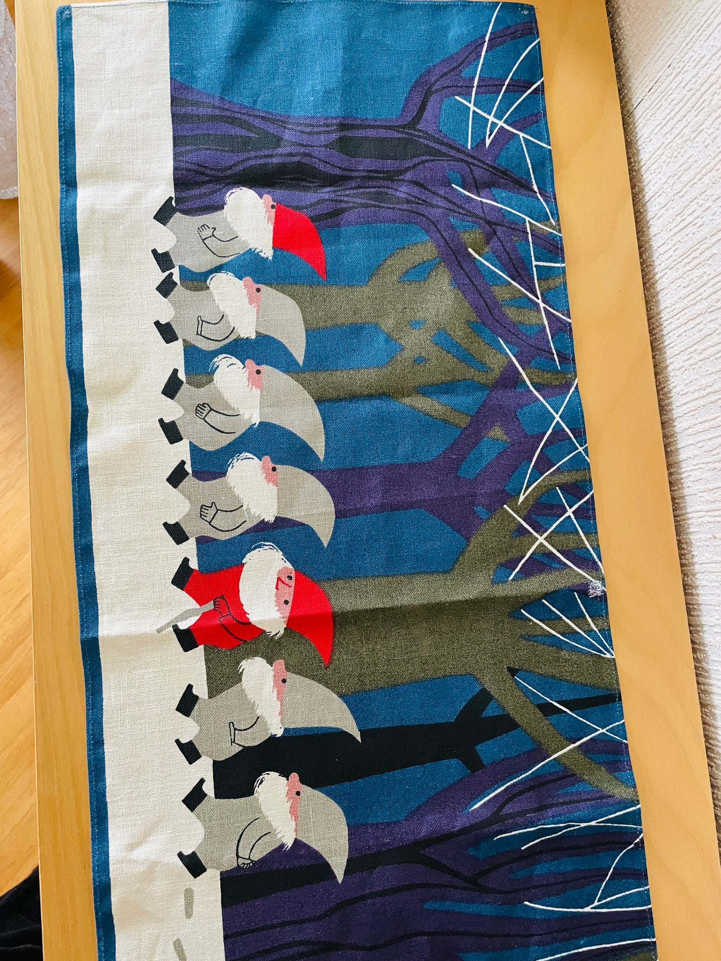 Jerry Roupe/ジェリー-ロウペ/ヴインテージ/トムテパレード/横長タペストリー、クロス/ブルー