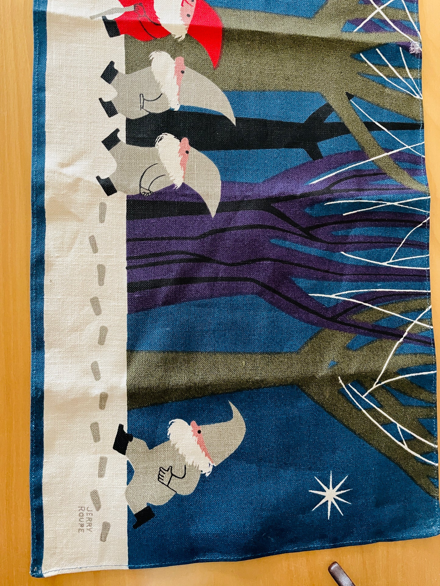 Jerry Roupe/ジェリー-ロウペ/ヴインテージ/トムテパレード/横長タペストリー、クロス/ブルー