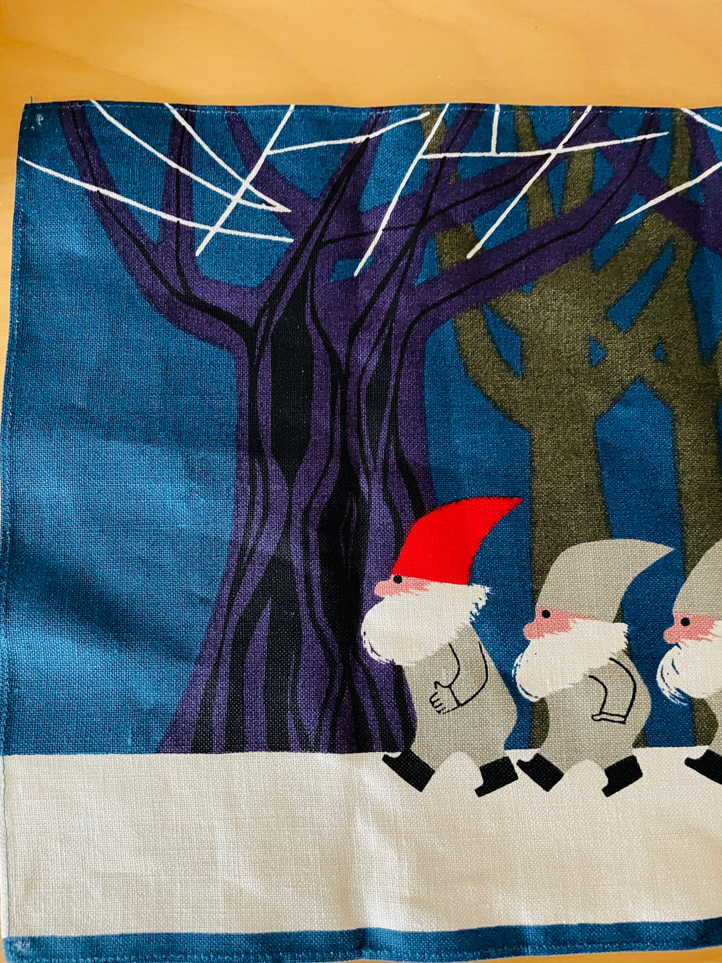 Jerry Roupe/ジェリー-ロウペ/ヴインテージ/トムテパレード/横長タペストリー、クロス/ブルー