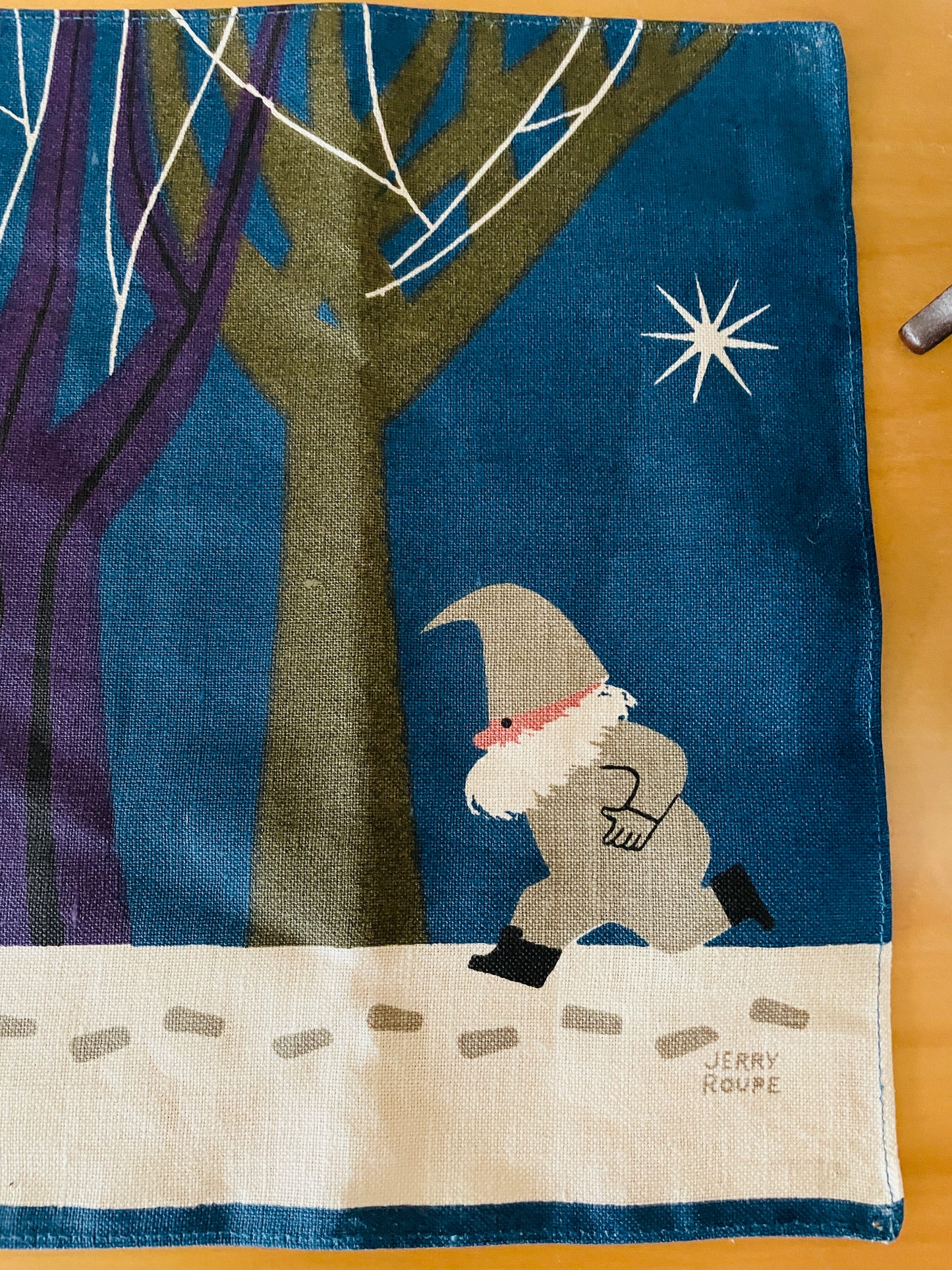 Jerry Roupe/ジェリー-ロウペ/ヴインテージ/トムテパレード/横長タペストリー、クロス/ブルー