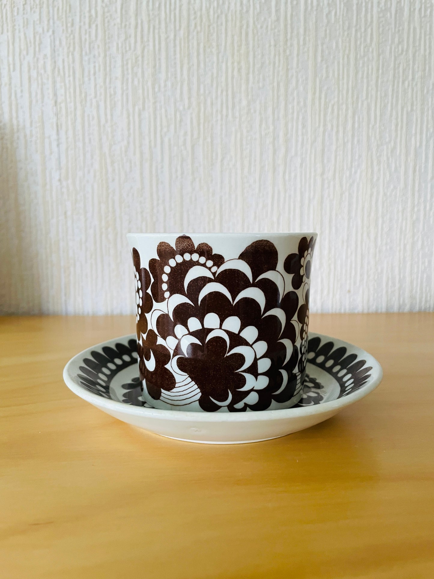 Arabia/Esteri Tomula/Centennial Mug & Saucer/Vintage/Brown