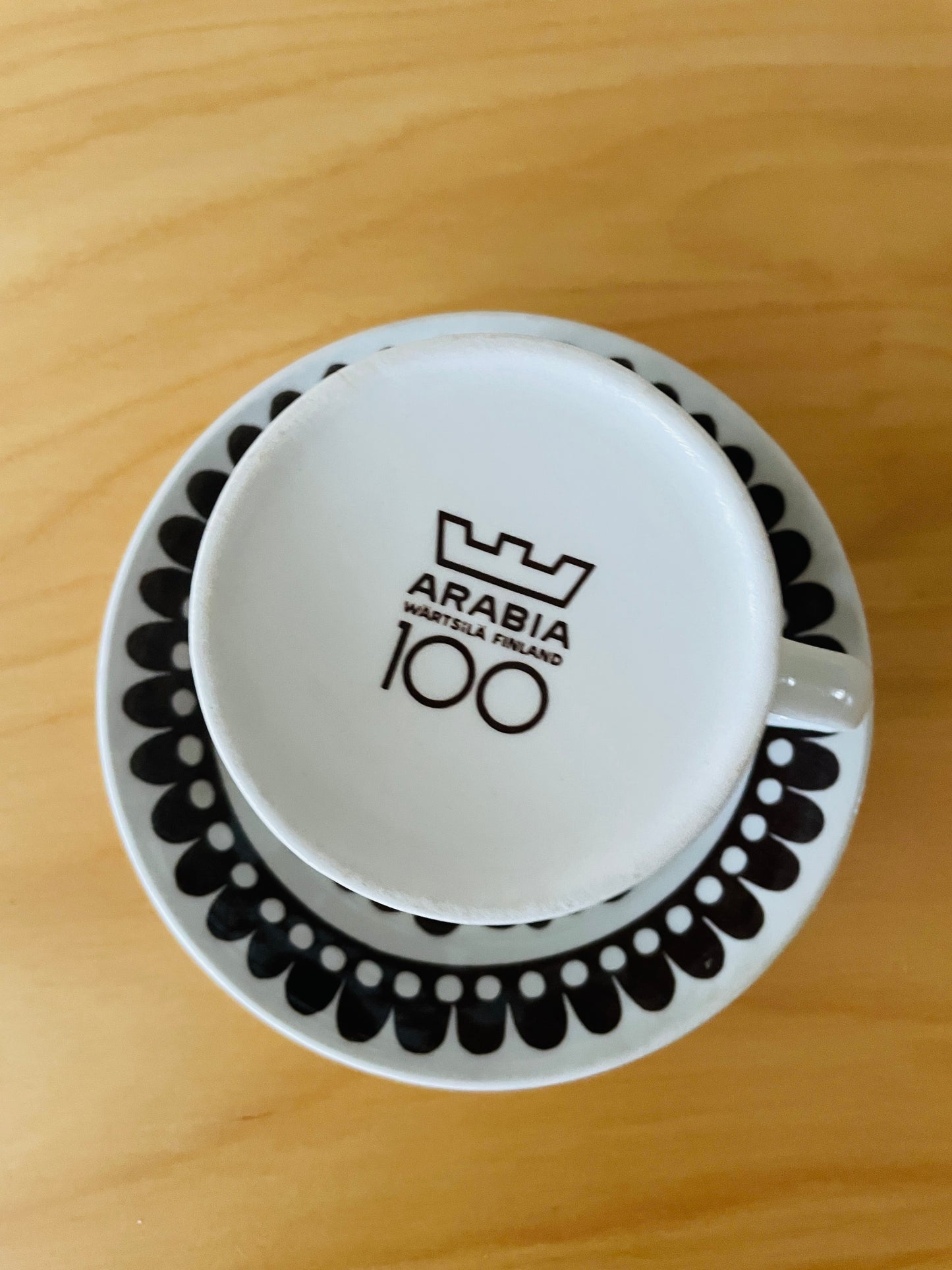 Arabia/Esteri Tomula/Centennial Mug & Saucer/Vintage/Brown