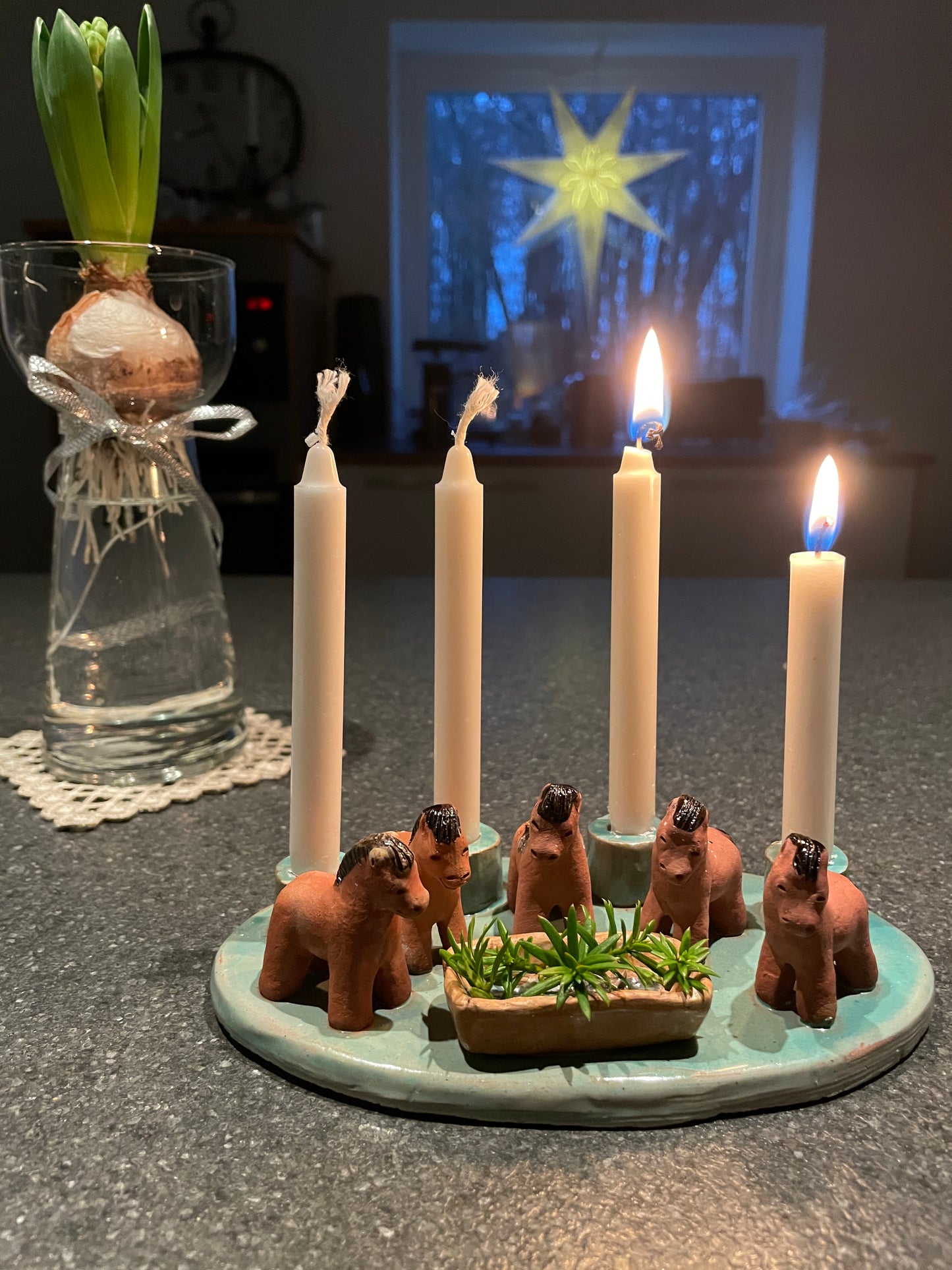 Rutebo Leksand Advent Candle Holder / Stalledräng 5-Hästar