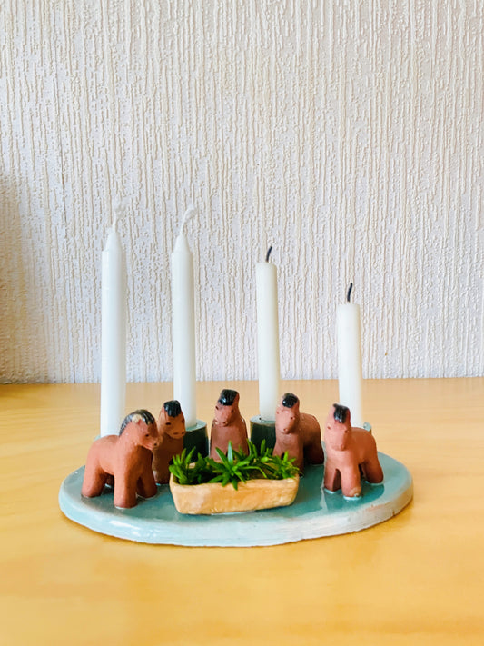 Rutebo Leksand Advent Candle Holder / Stalledräng 5-Hästar