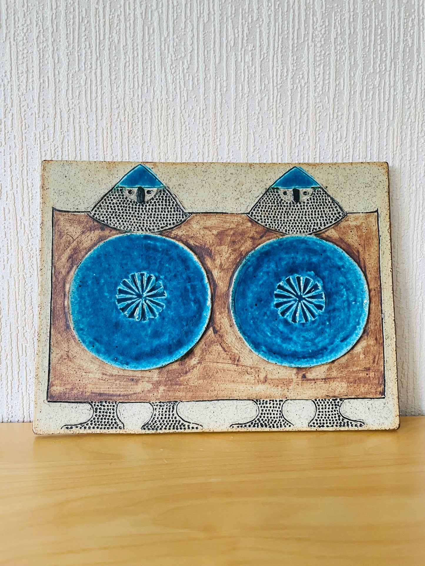 Rörstrand / Ateljé / Ceramic plaque / Inger Persson / Two Vikings