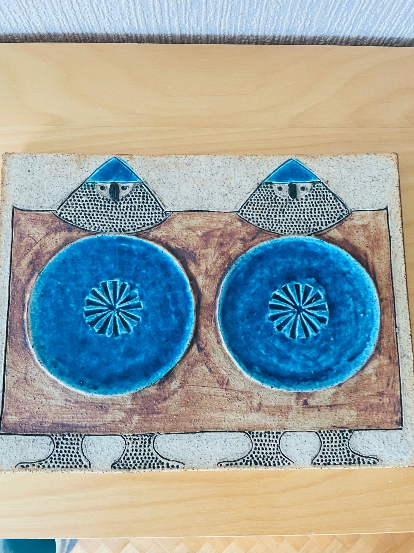 Rörstrand / Ateljé / Ceramic plaque / Inger Persson / Two Vikings