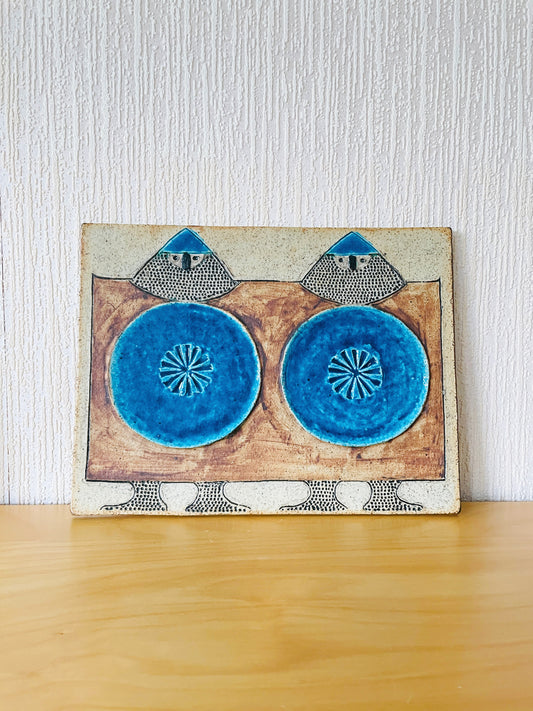 Rörstrand / Ateljé / Ceramic plaque / Inger Persson / Two Vikings