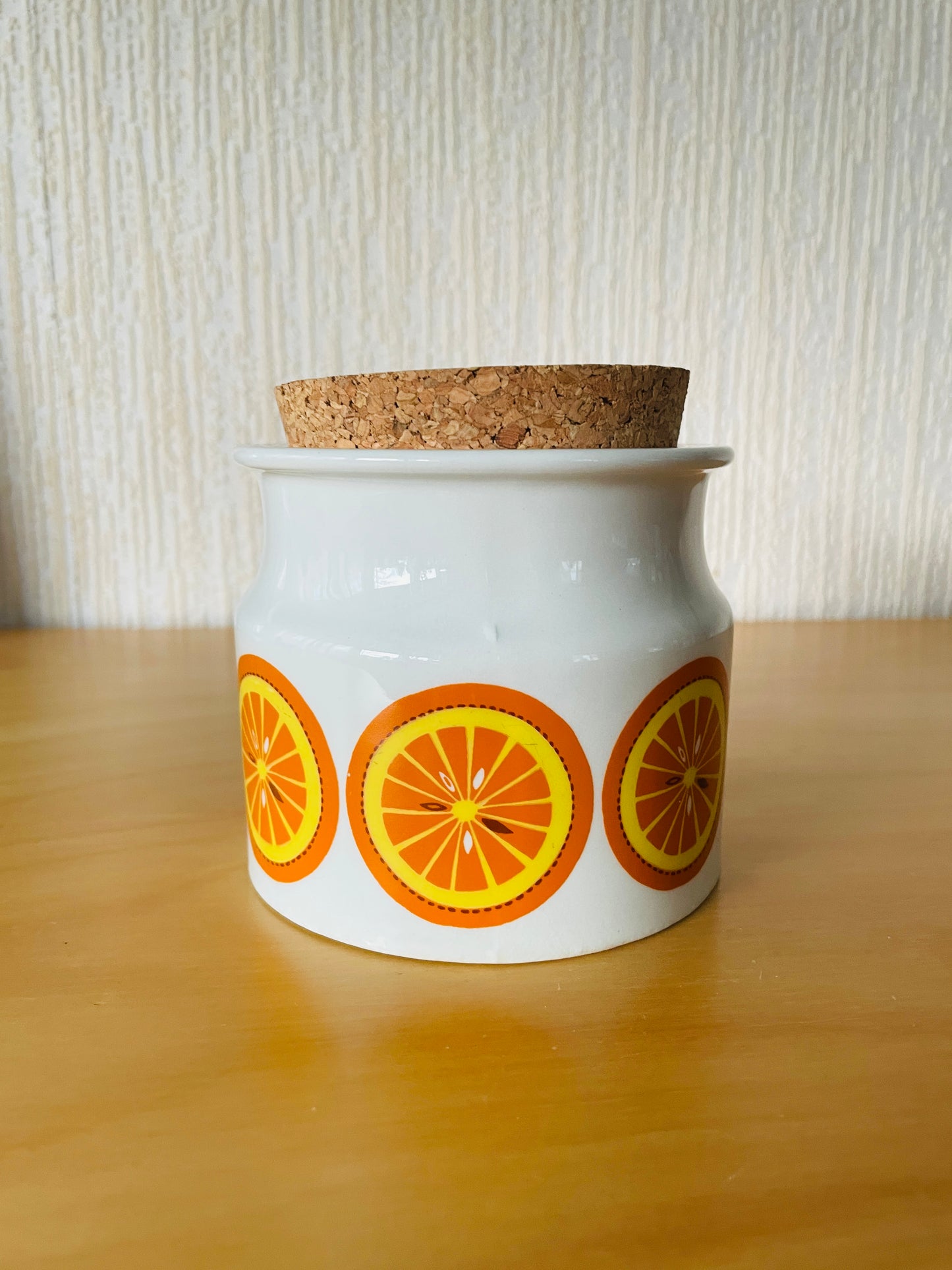 Arabia/Arabia/Pomona/Jam pot/Orange/With cork lid