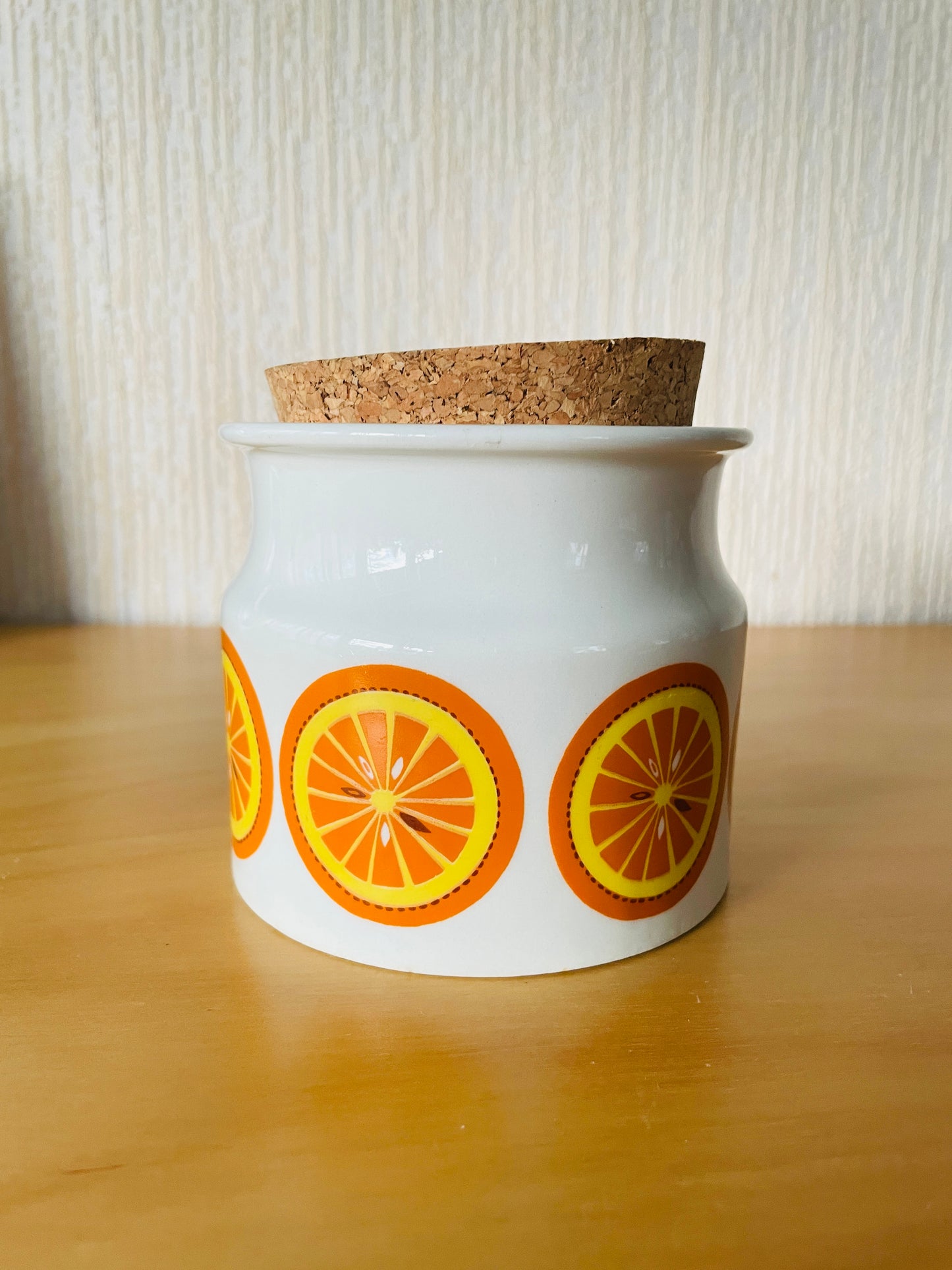 Arabia/Arabia/Pomona/Jam pot/Orange/With cork lid