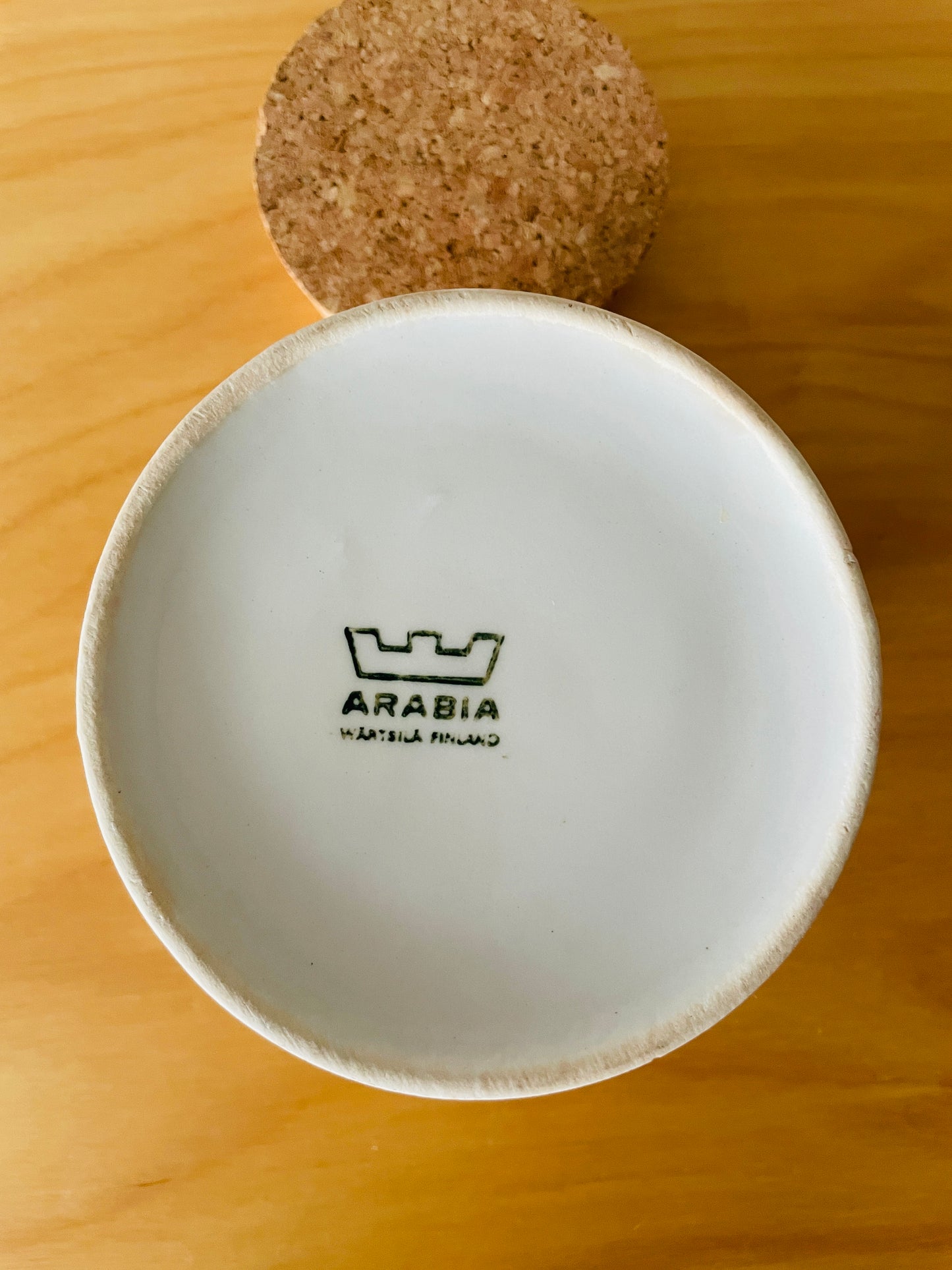 Arabia/Arabia/Pomona/Jam pot/Orange/With cork lid