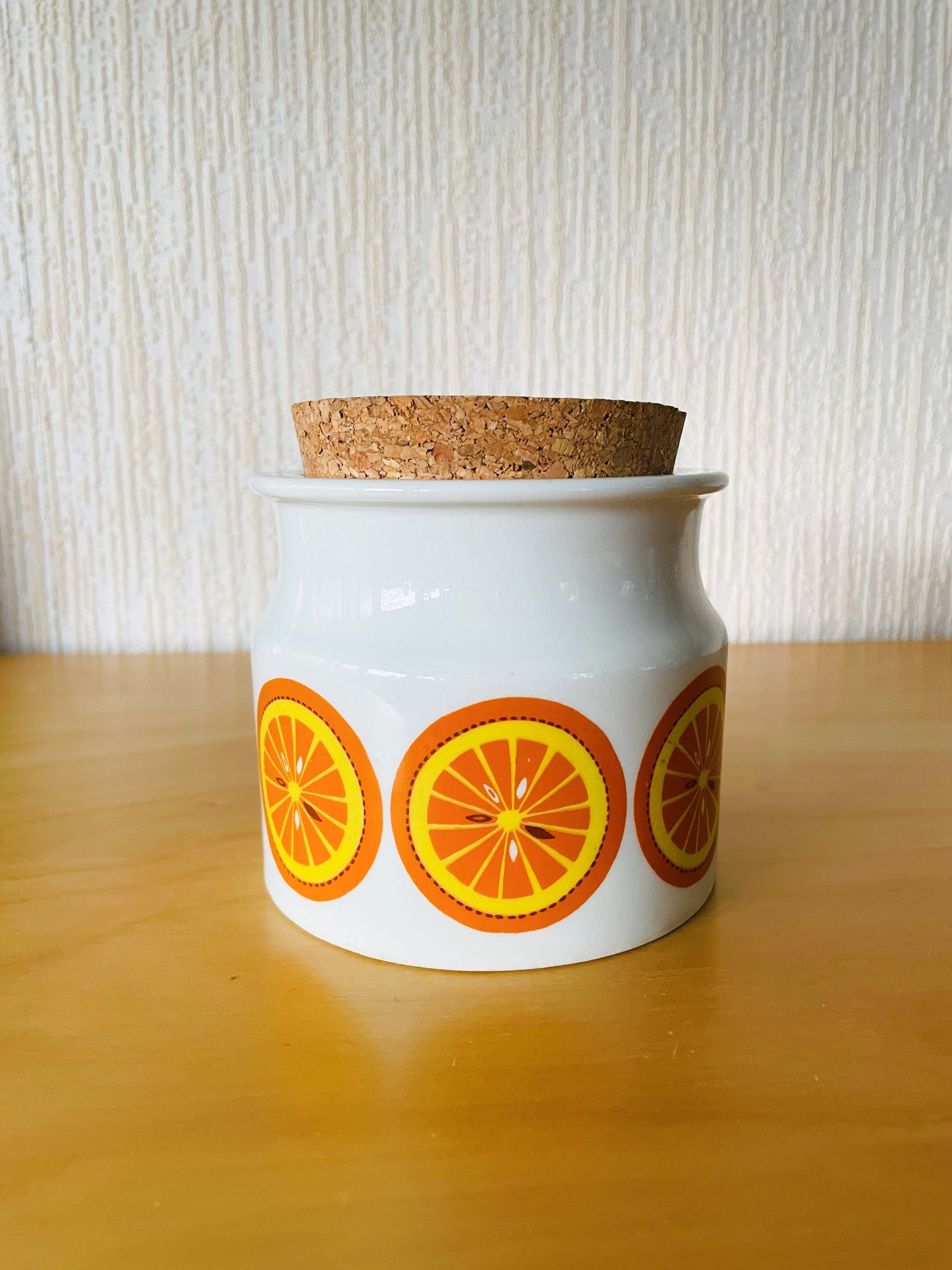 Arabia/Arabia/Pomona/Jam pot/Orange/With cork lid
