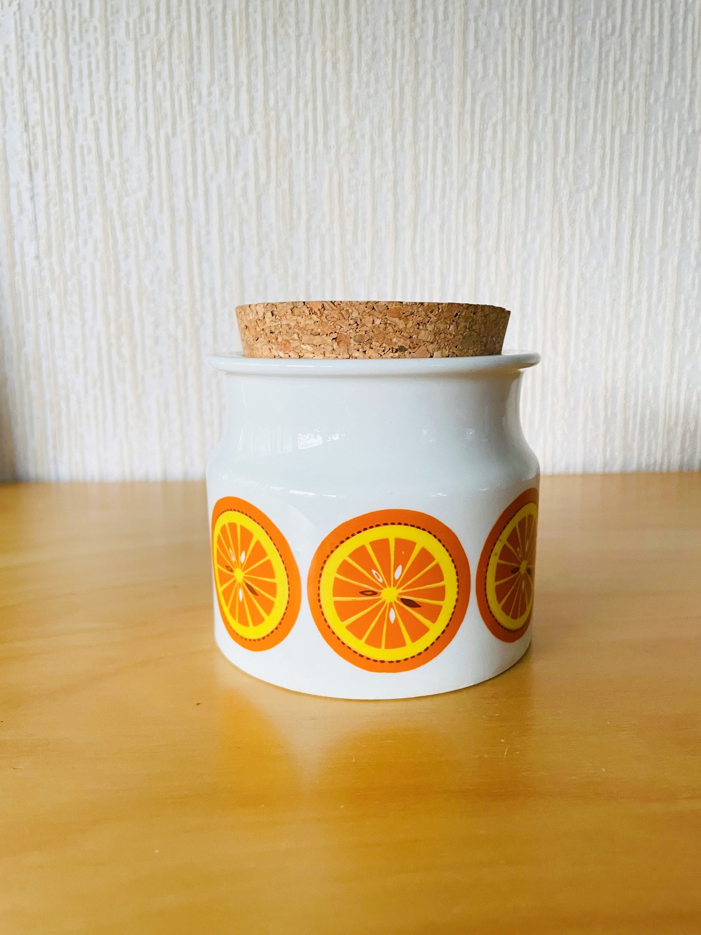 Arabia/Arabia/Pomona/Jam pot/Orange/With cork lid