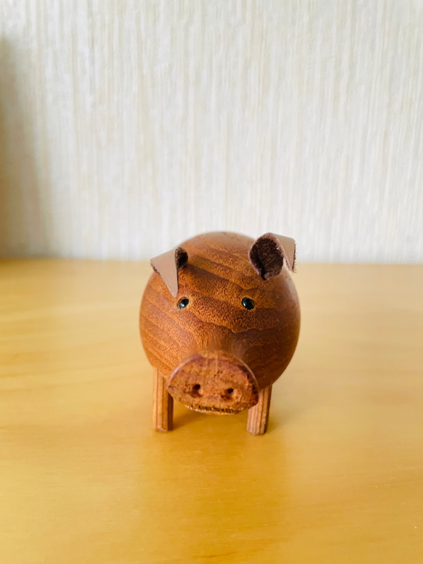 Teak Pig Figurine