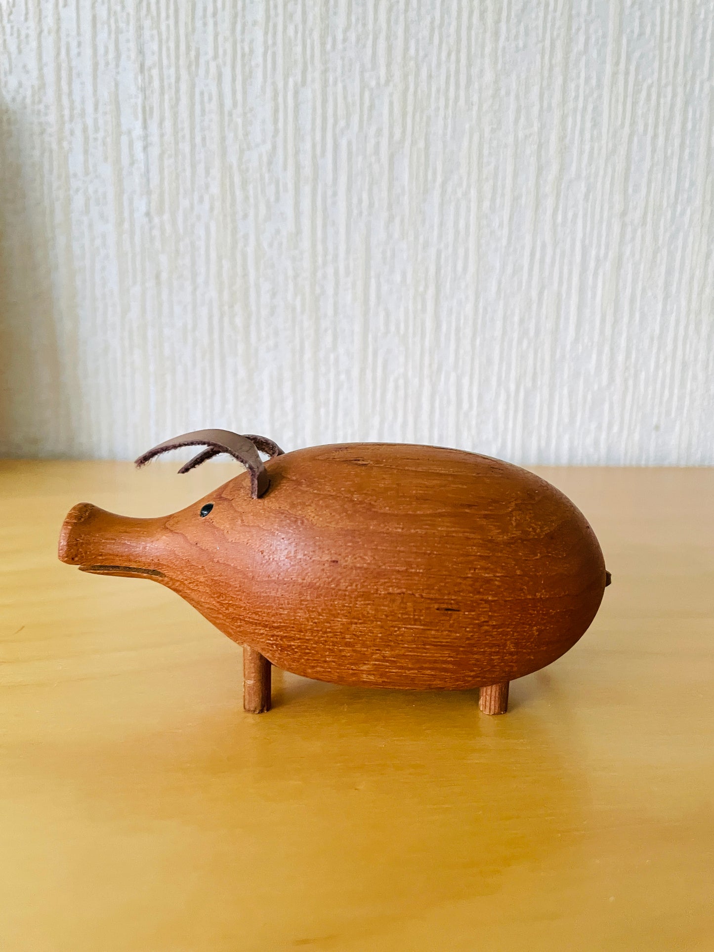 Teak Pig Figurine
