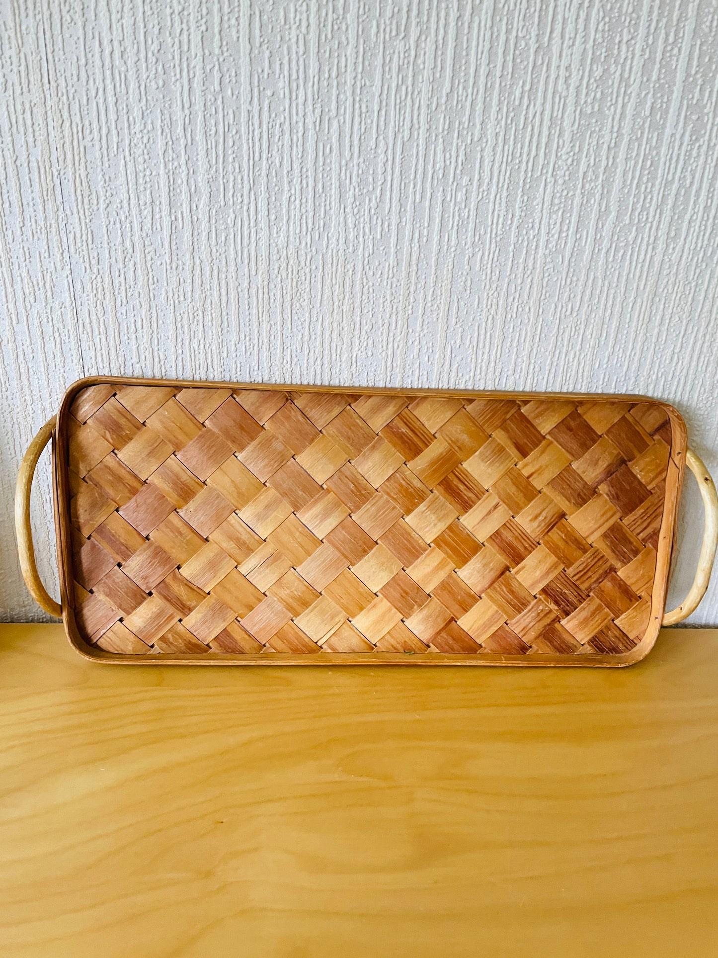 Nordic Traditional Handicraft / Spånbricka / Spånbricka / Tray with two handles / 45cm