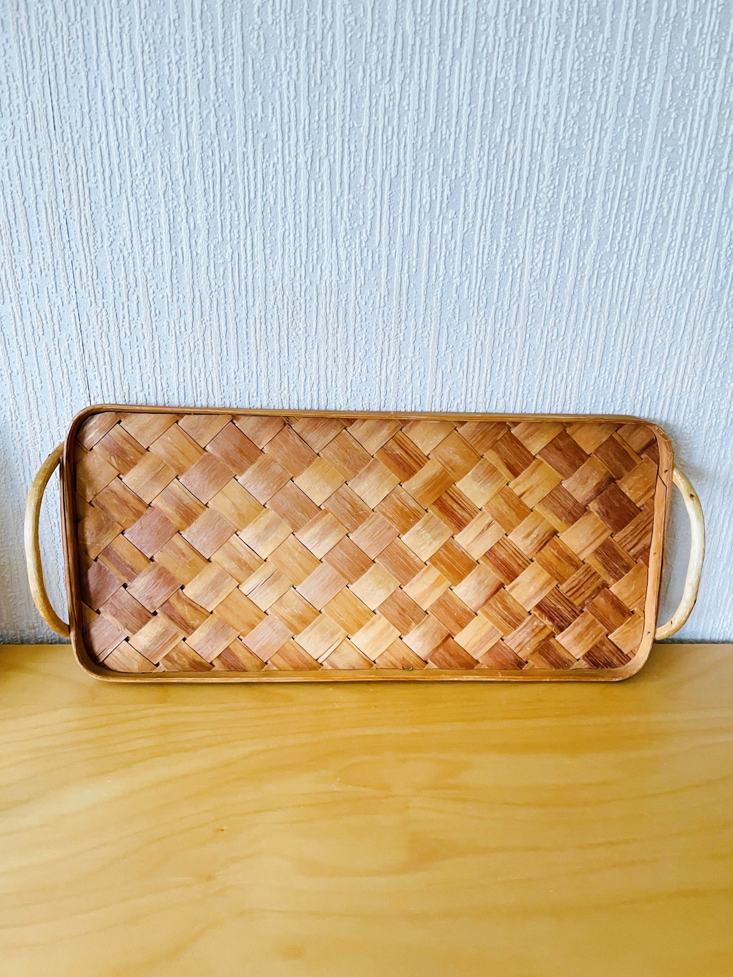 Nordic Traditional Handicraft / Spånbricka / Spånbricka / Tray with two handles / 45cm
