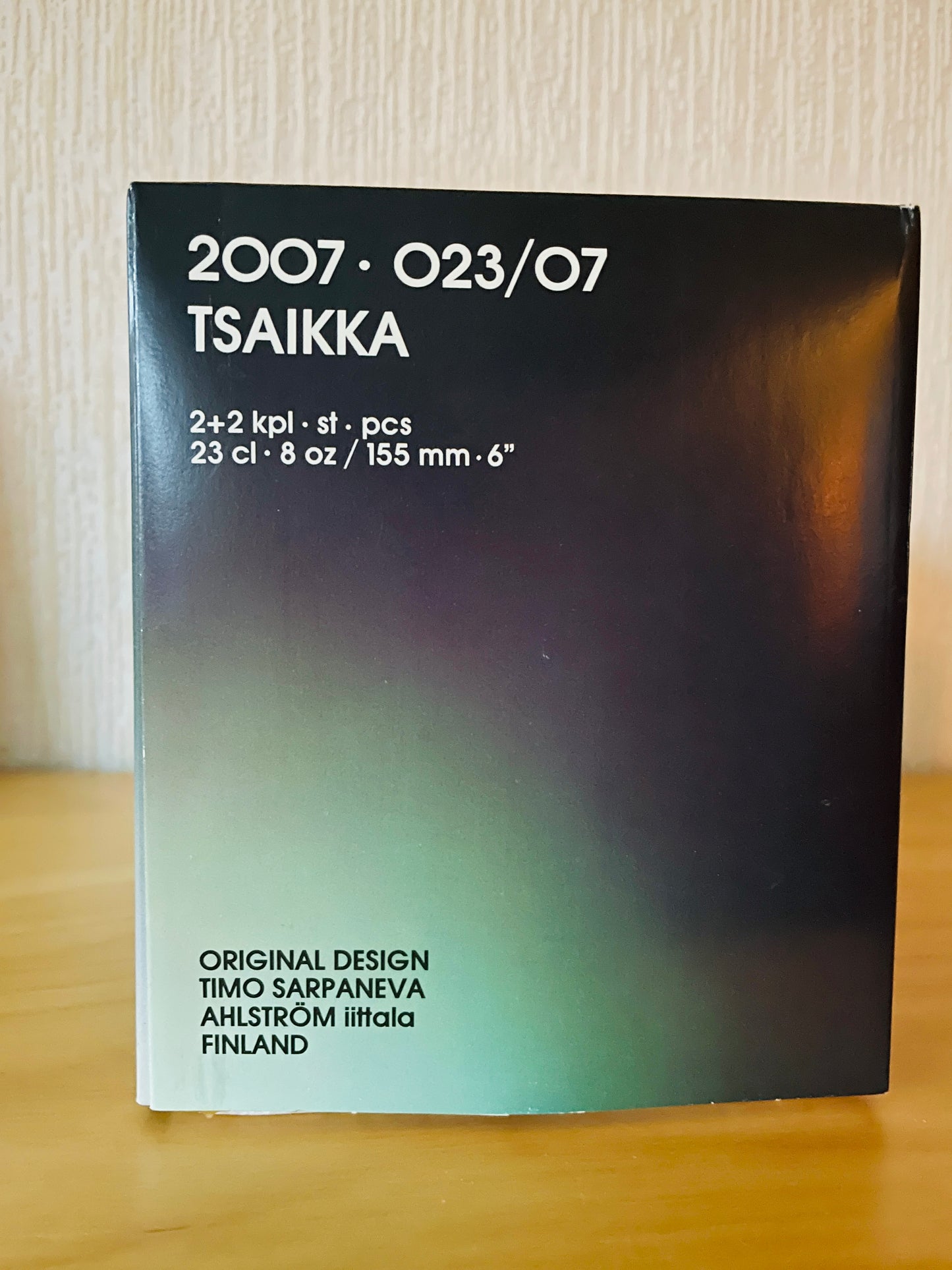 iittala/イッタラ/Tsaikka/ツァイッカ/glas med fat/Guld/klar x guld/oanvänd i originalförpackning/2-pack